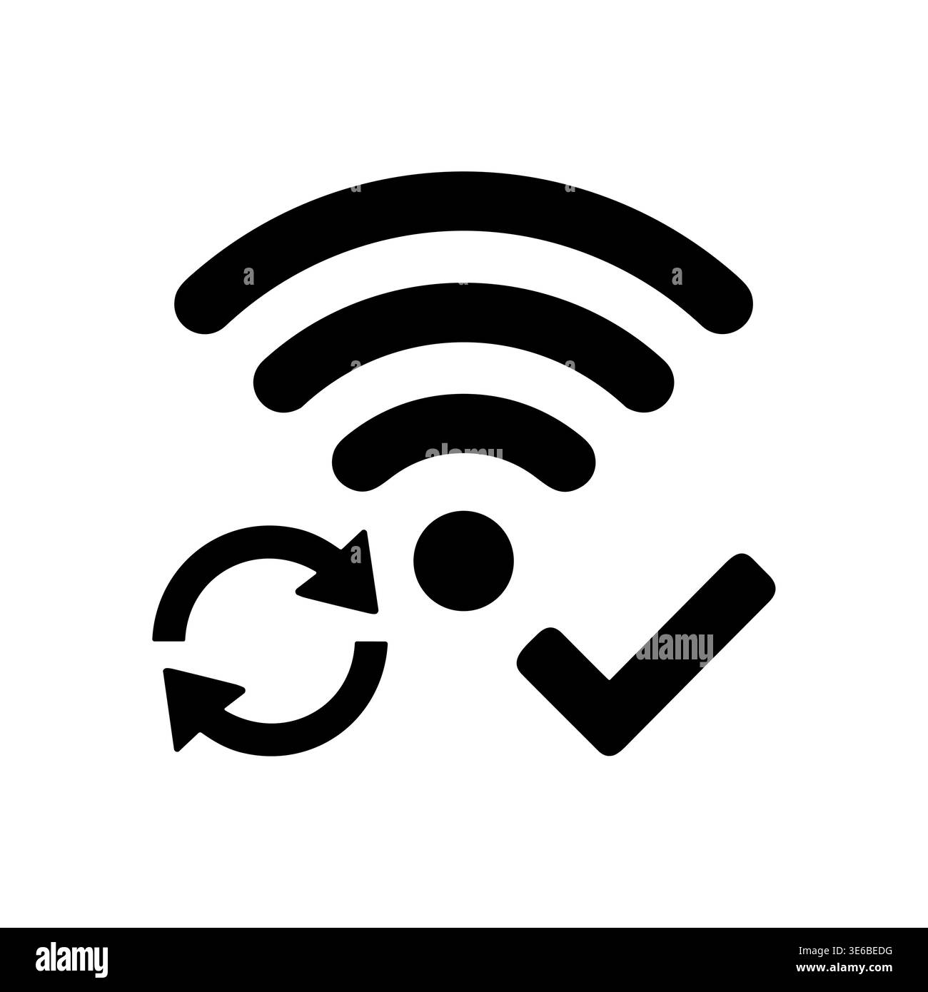 Wifi signal refresh update complete solid icon design vector Stock Vector