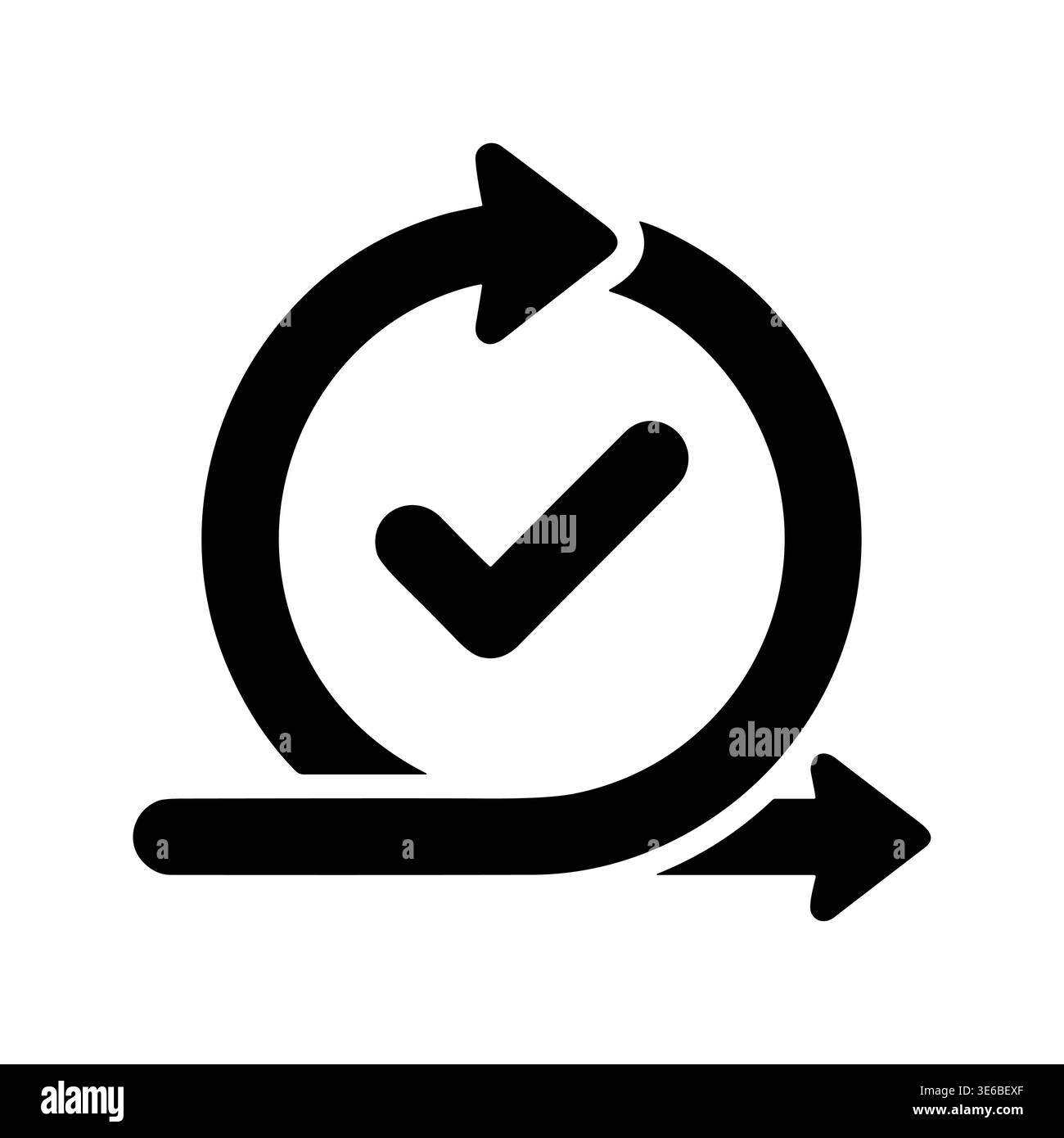 Agile process icon with check mark in loop arrow Stock Vector