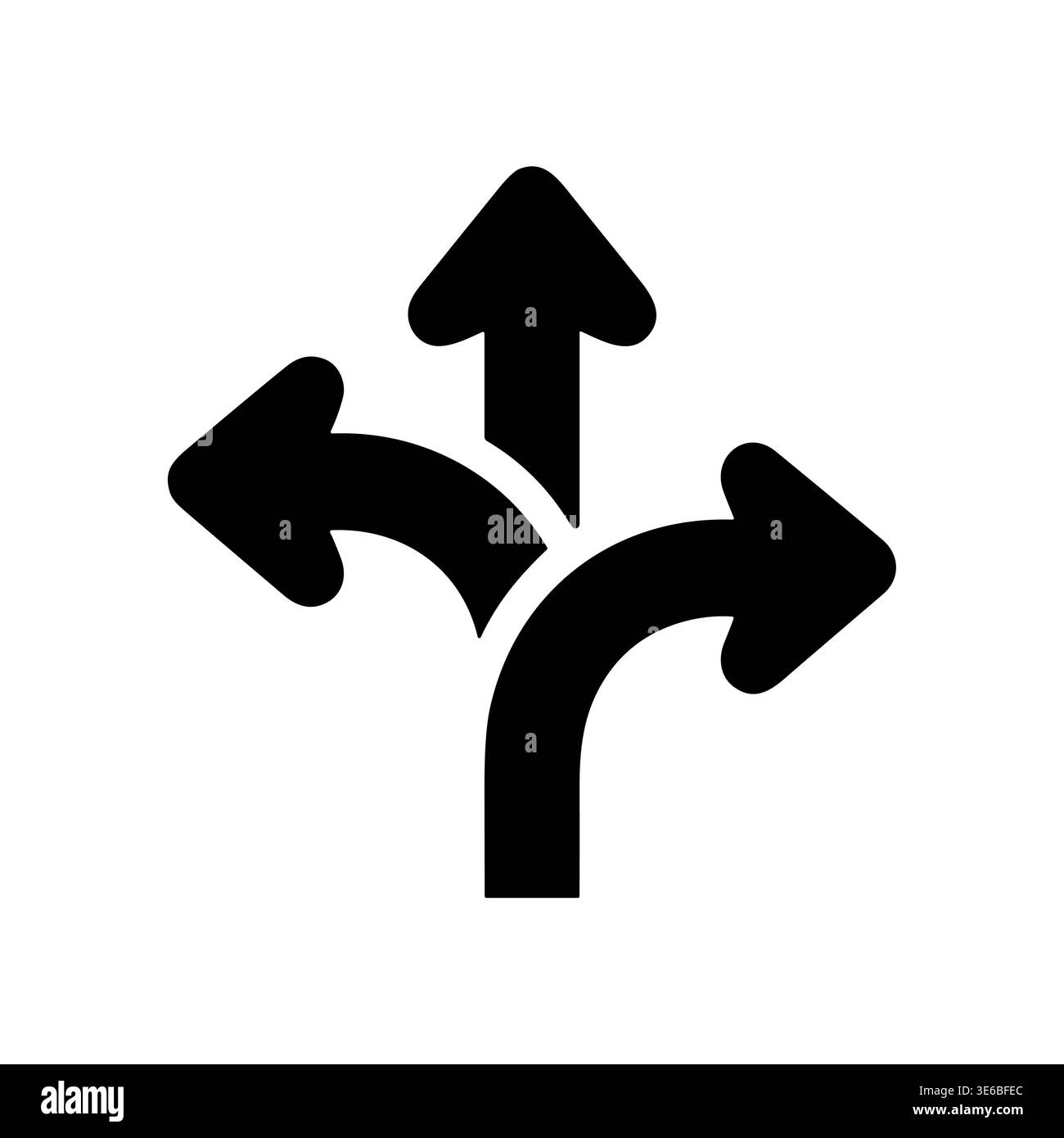 Directional Arrows Icon Symbolizing Choice, Options, and Decision Making Stock Vector