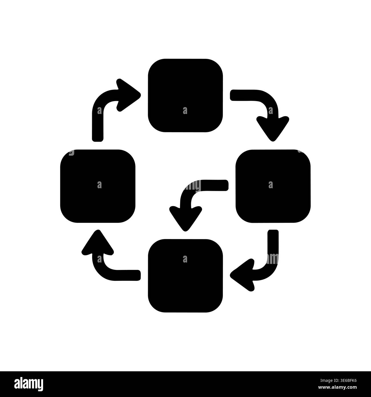 Circular process diagram with four steps, flow chart illustration Stock Vector
