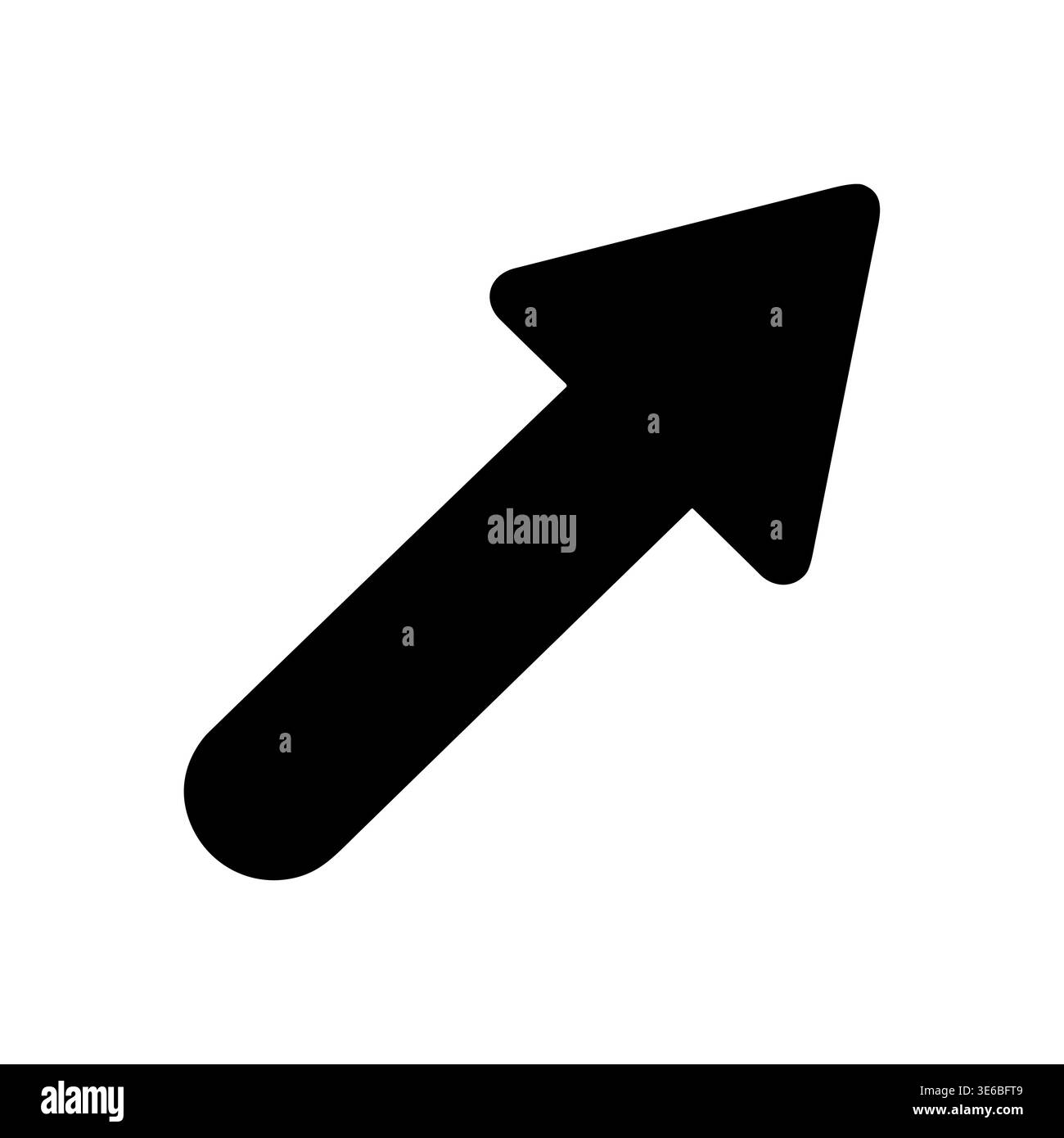 Black arrow pointing upward right direction on white background Stock Vector