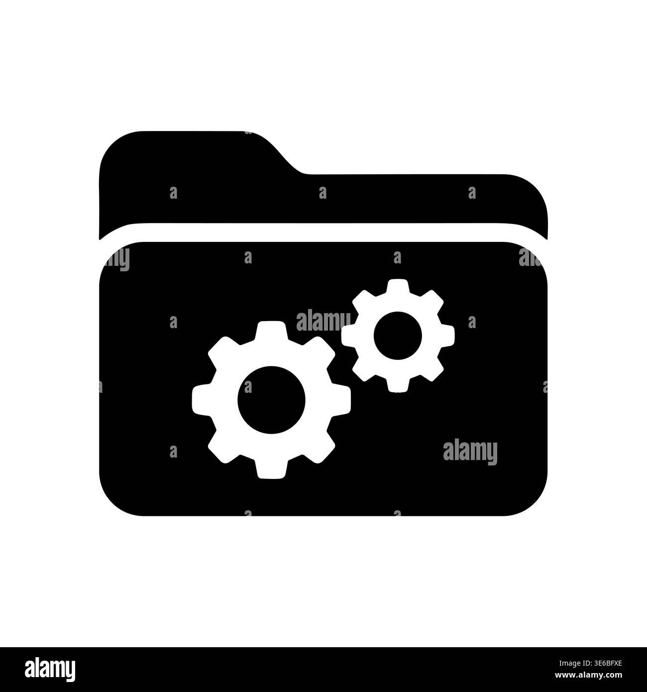Folder with Gears Icon, Configuration Settings, Document Options Illustration Stock Vector