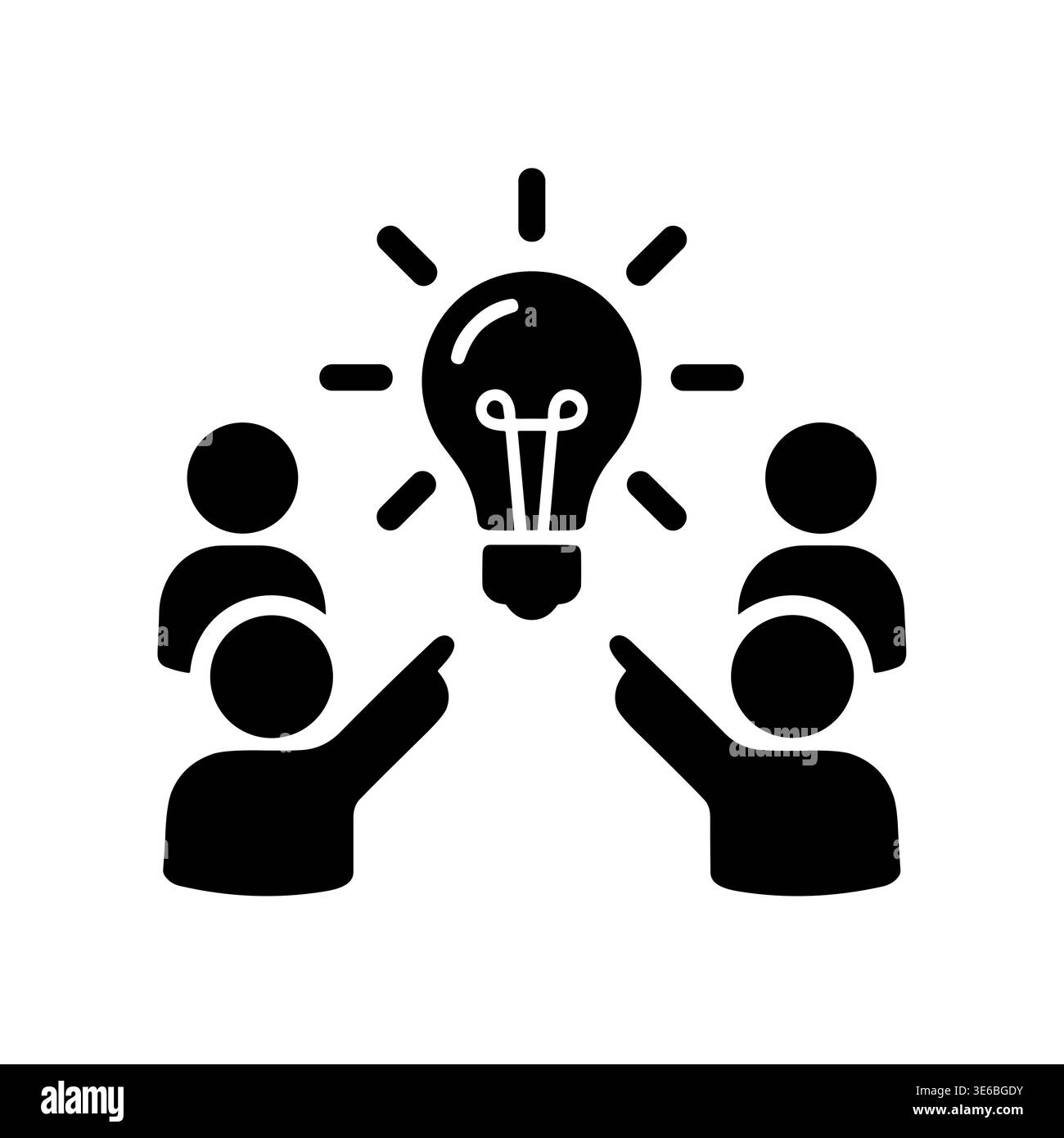 Brainstorming session with light bulb idea, teamwork and creativity concept Stock Vector