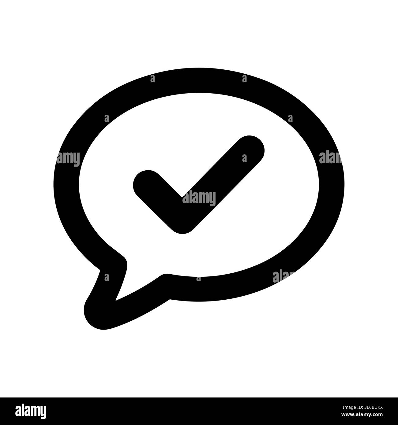Black speech bubble icon with check mark inside vector Stock Vector