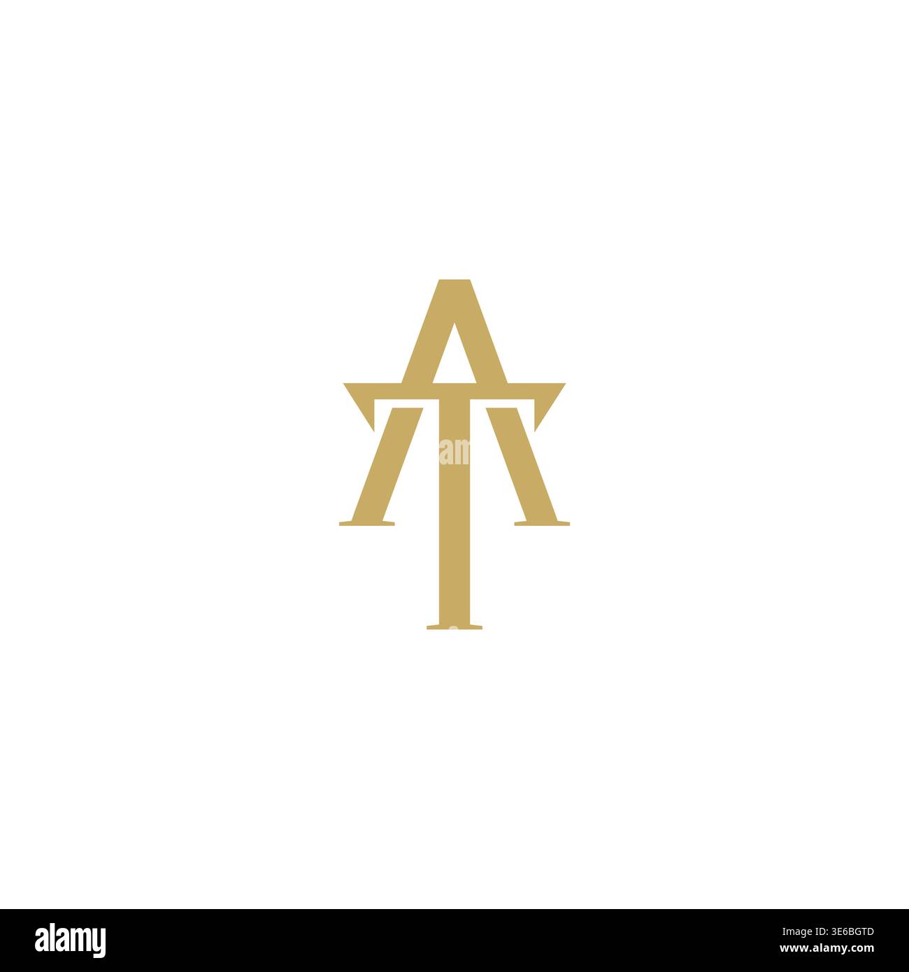 Letter TA Logo Design Vector. AT Initial Logo Stock Vector