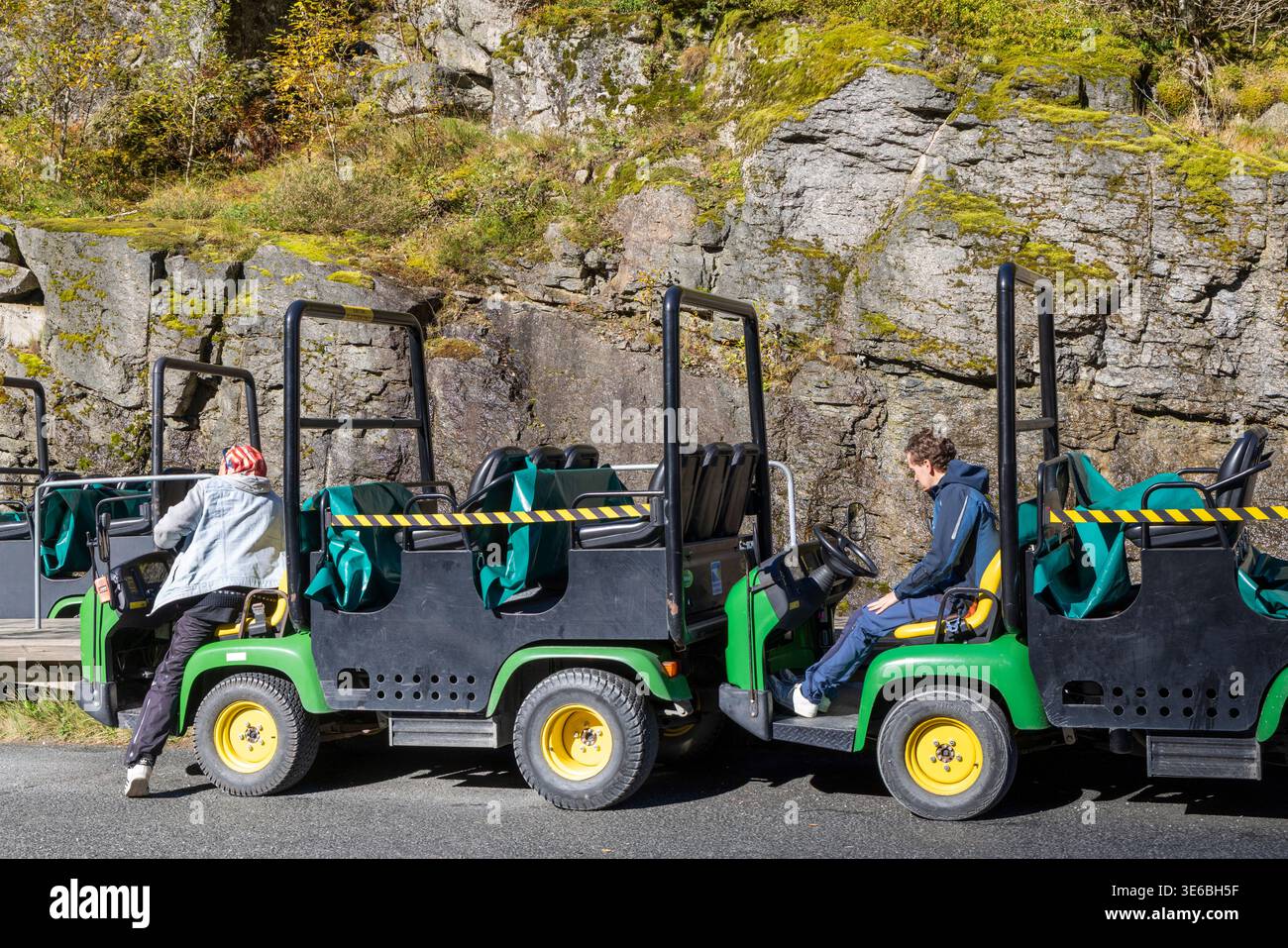 Troll cars Norway, to transport tourists from the Briksdal