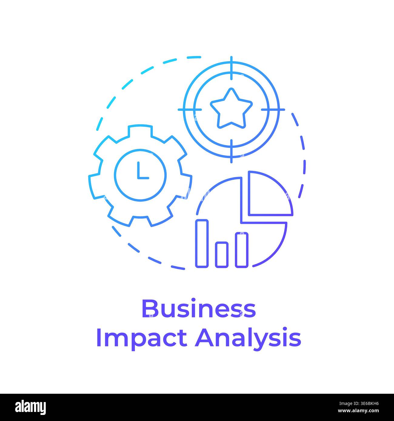 Business impact analysis blue gradient concept icon Stock Vector