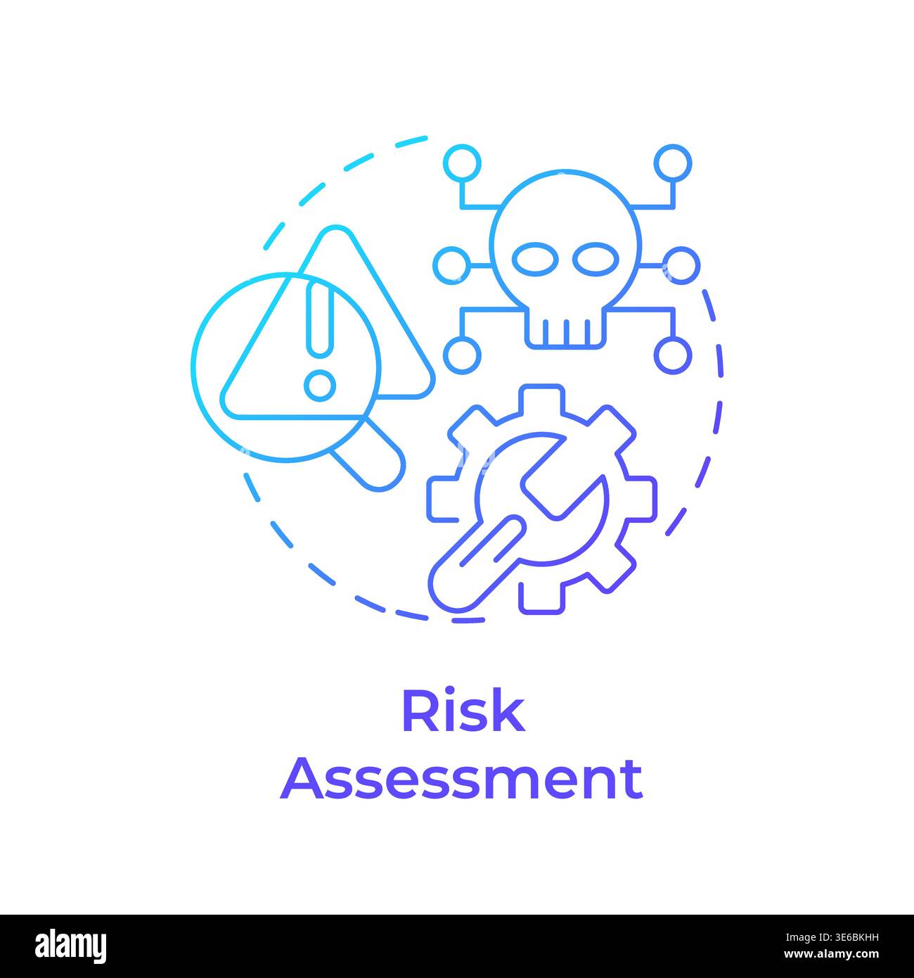 Risk assessment blue gradient concept icon Stock Vector