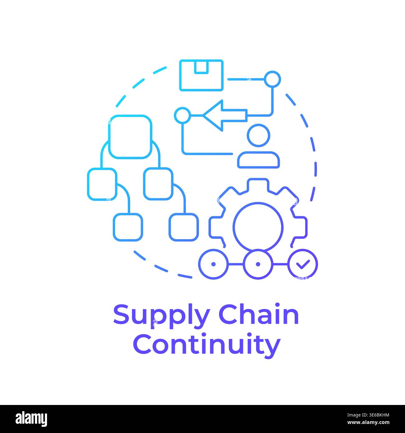 Supply chain continuity blue gradient concept icon Stock Vector