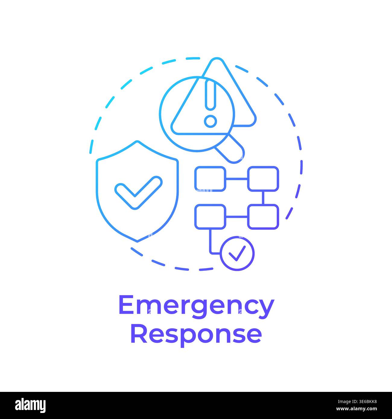 Emergency response blue gradient concept icon Stock Vector