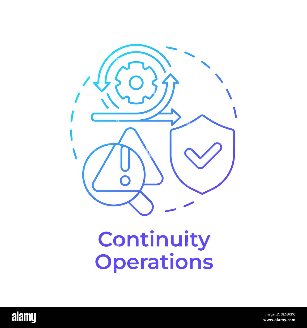 Continuity operations blue gradient concept icon Stock Vector