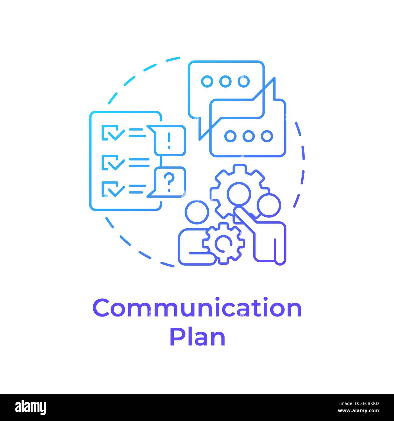 Communication plan blue gradient concept icon Stock Vector