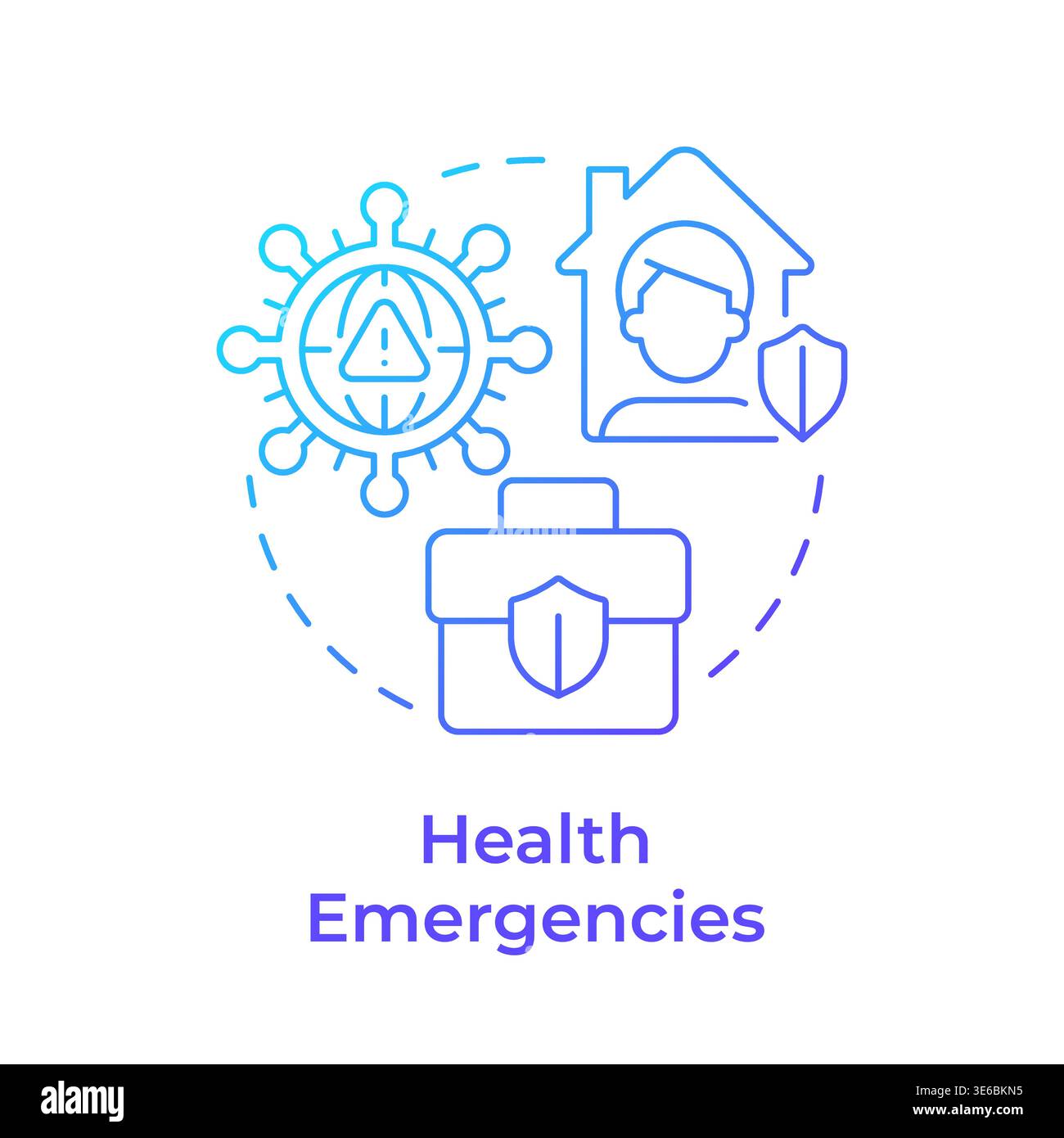 Health emergencies blue gradient concept icon Stock Vector