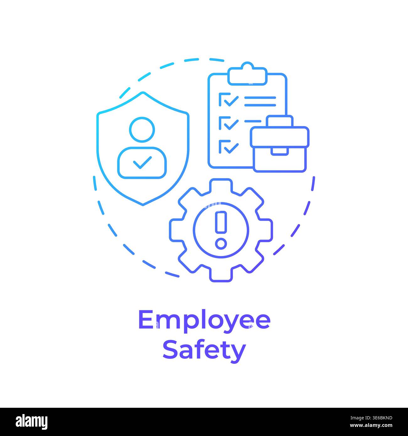 Employee safety blue gradient concept icon Stock Vector