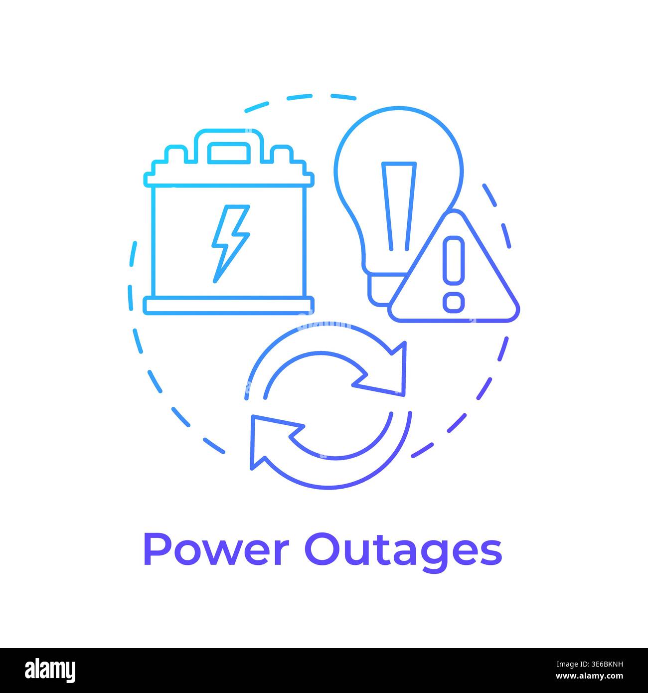 Power outages blue gradient concept icon Stock Vector