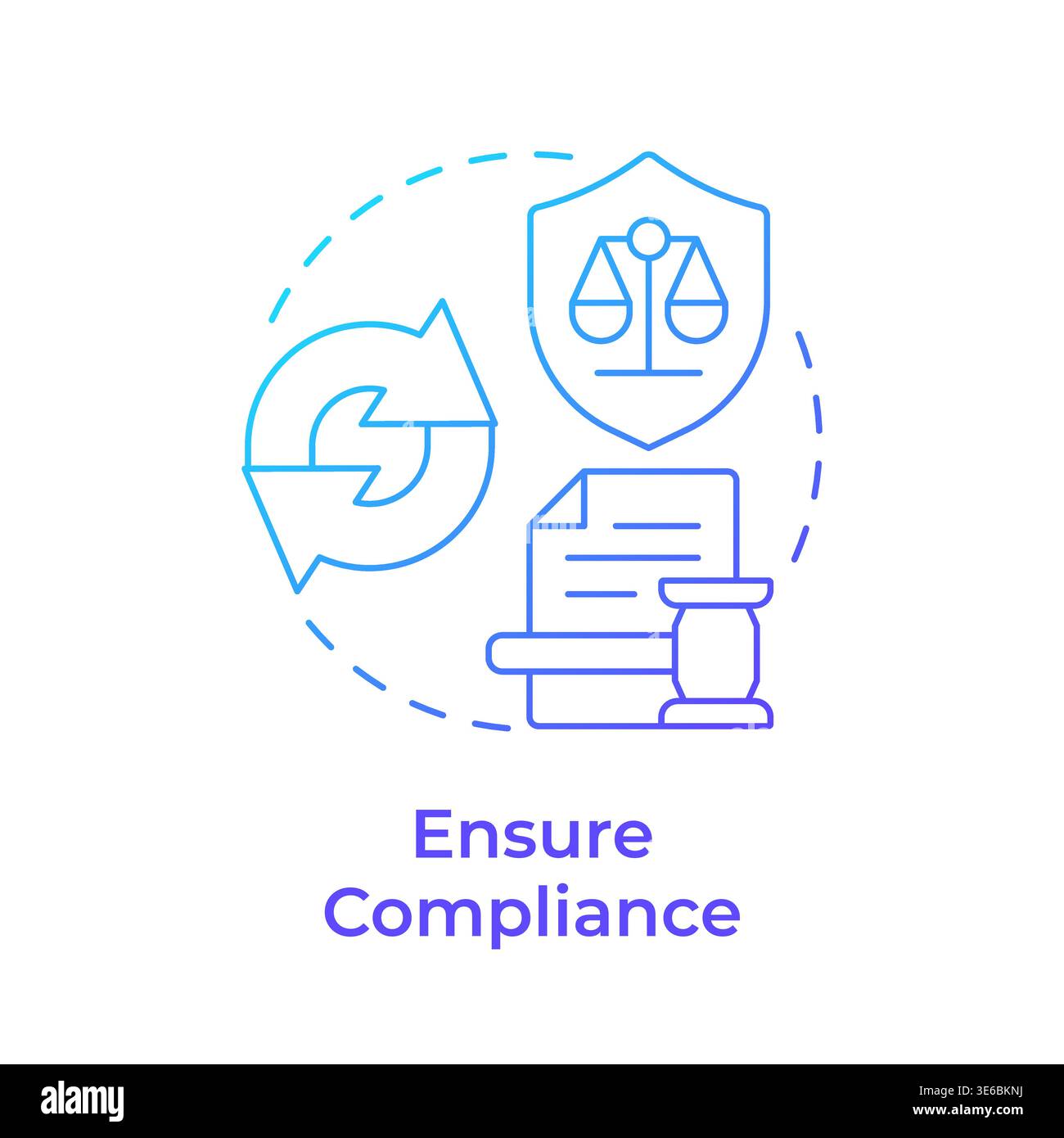 Ensures compliance blue gradient concept icon Stock Vector