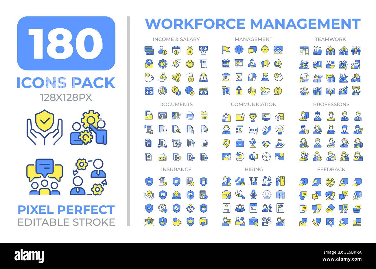Workforce management colorful icons set collection Stock Vector