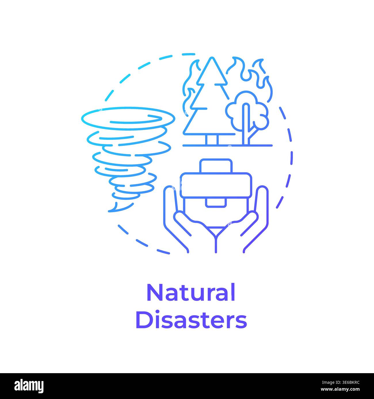 Natural disasters blue gradient concept icon Stock Vector