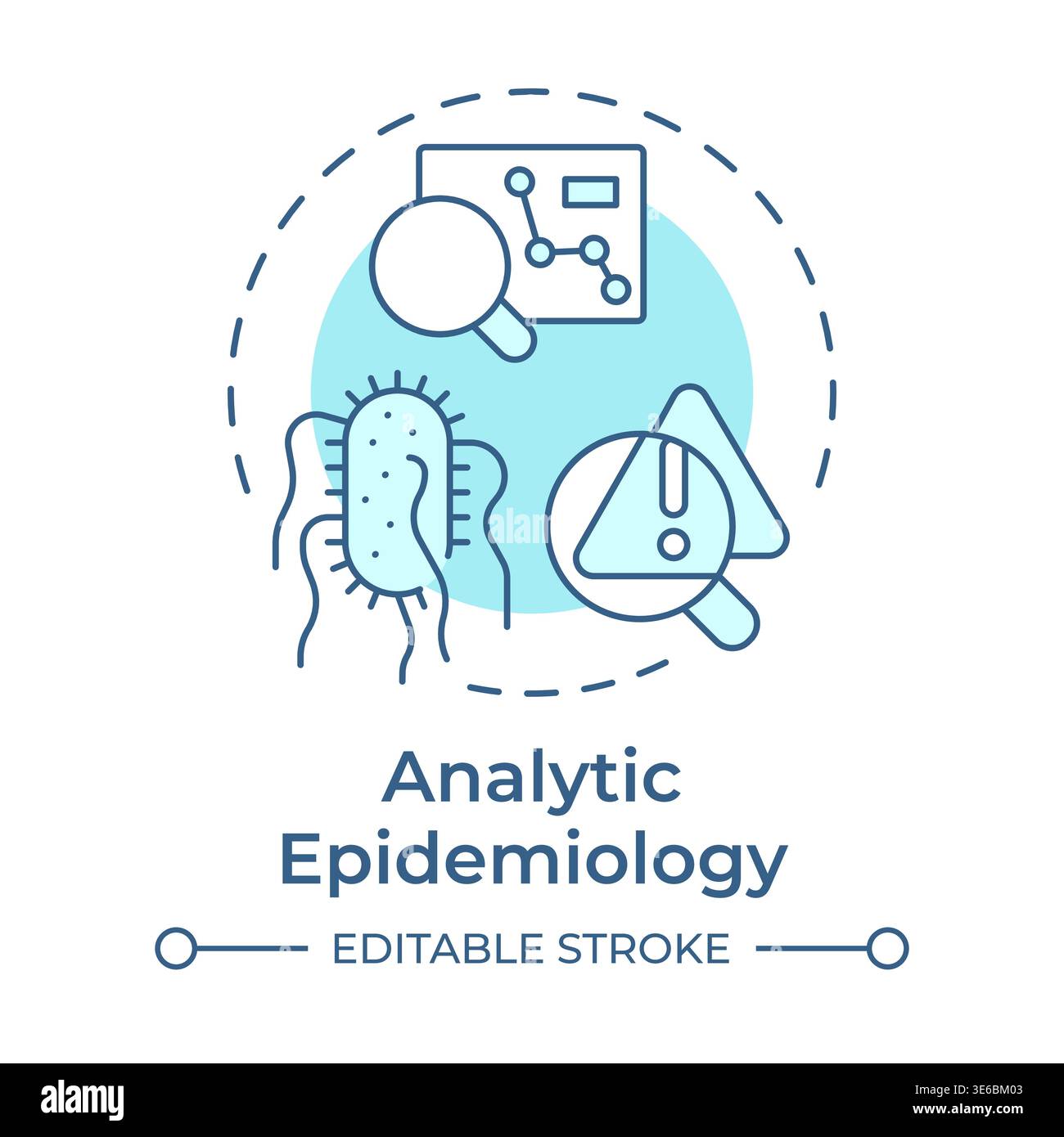 Analytic epidemiology soft blue concept icon Stock Vector