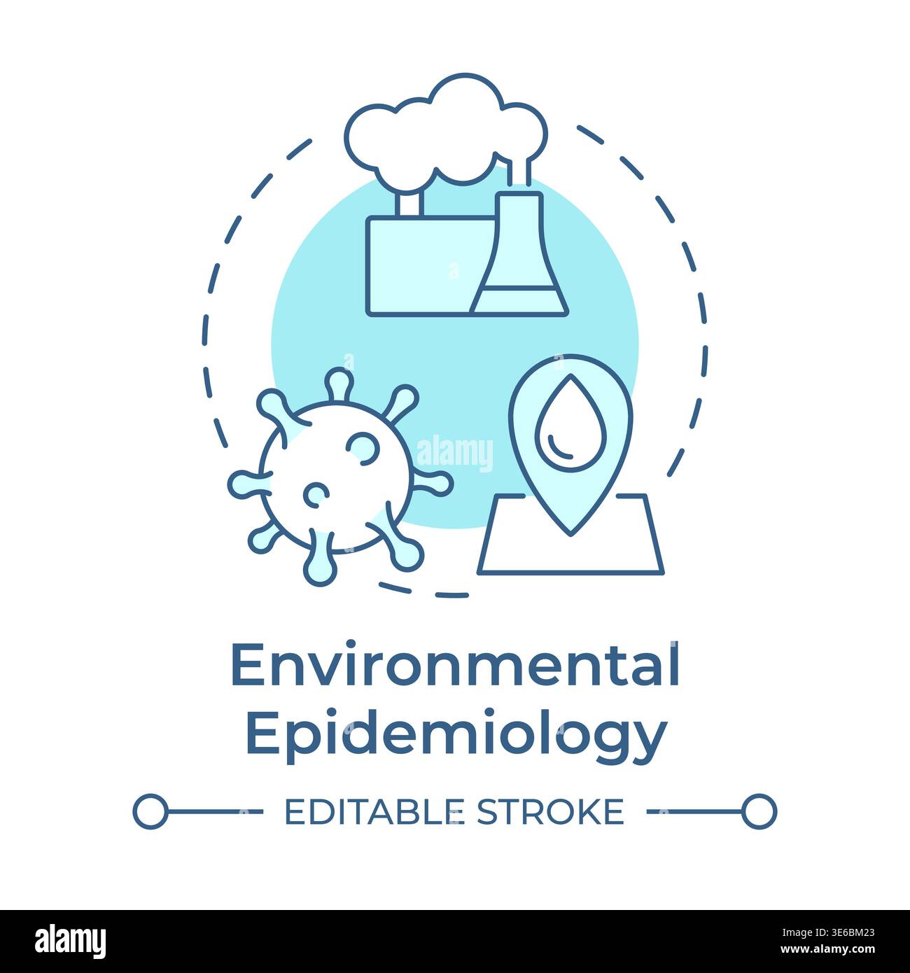 Environmental epidemiology soft blue concept icon Stock Vector