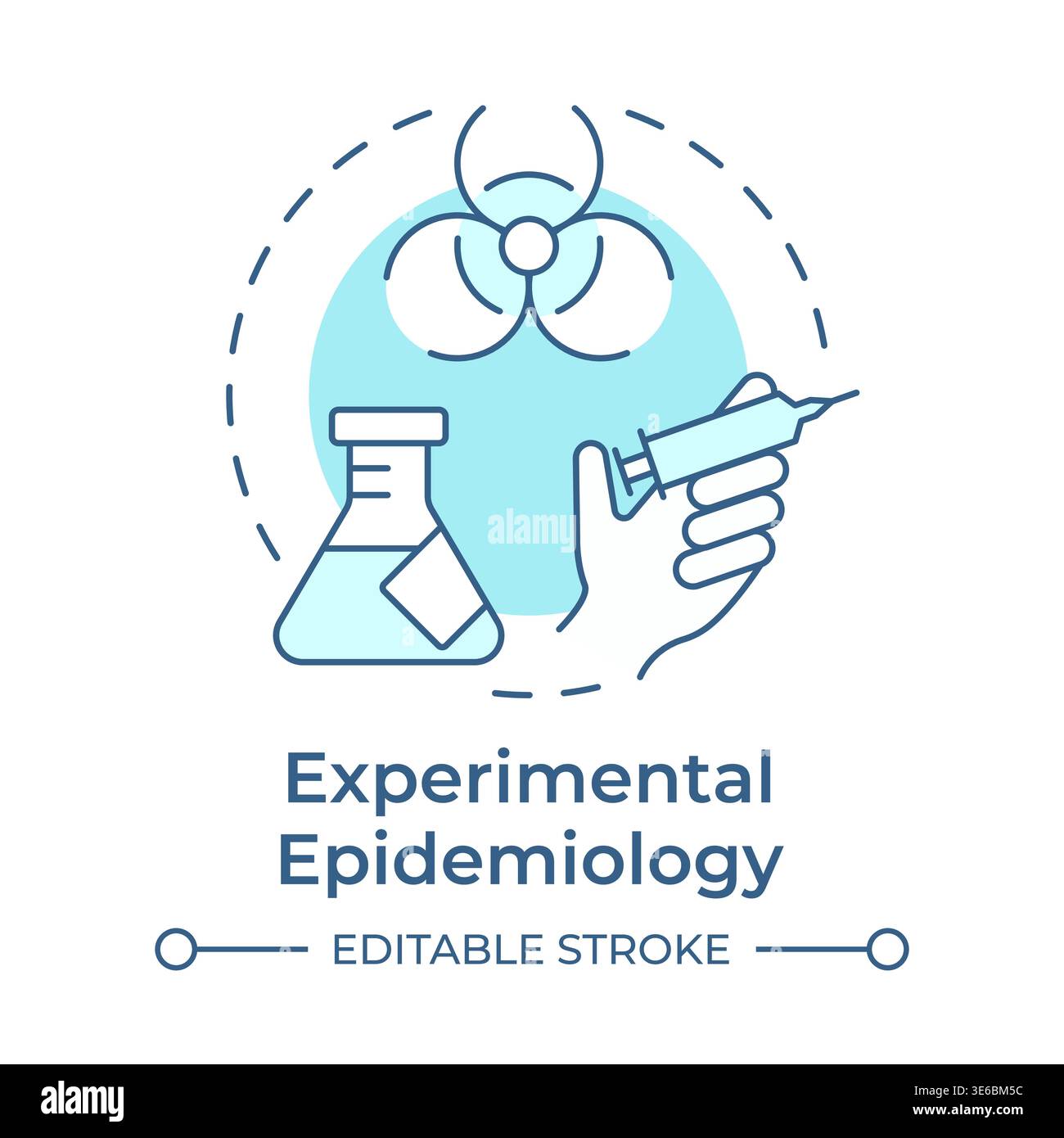 Experimental epidemiology soft blue concept icon Stock Vector