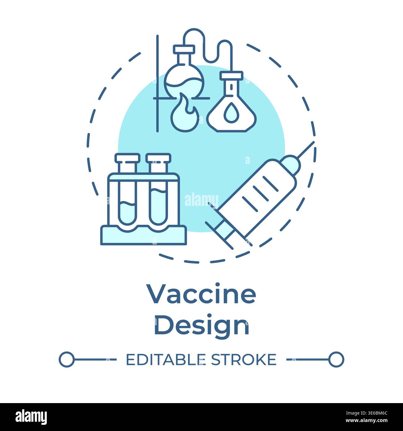 Vaccine design soft blue concept icon Stock Vector