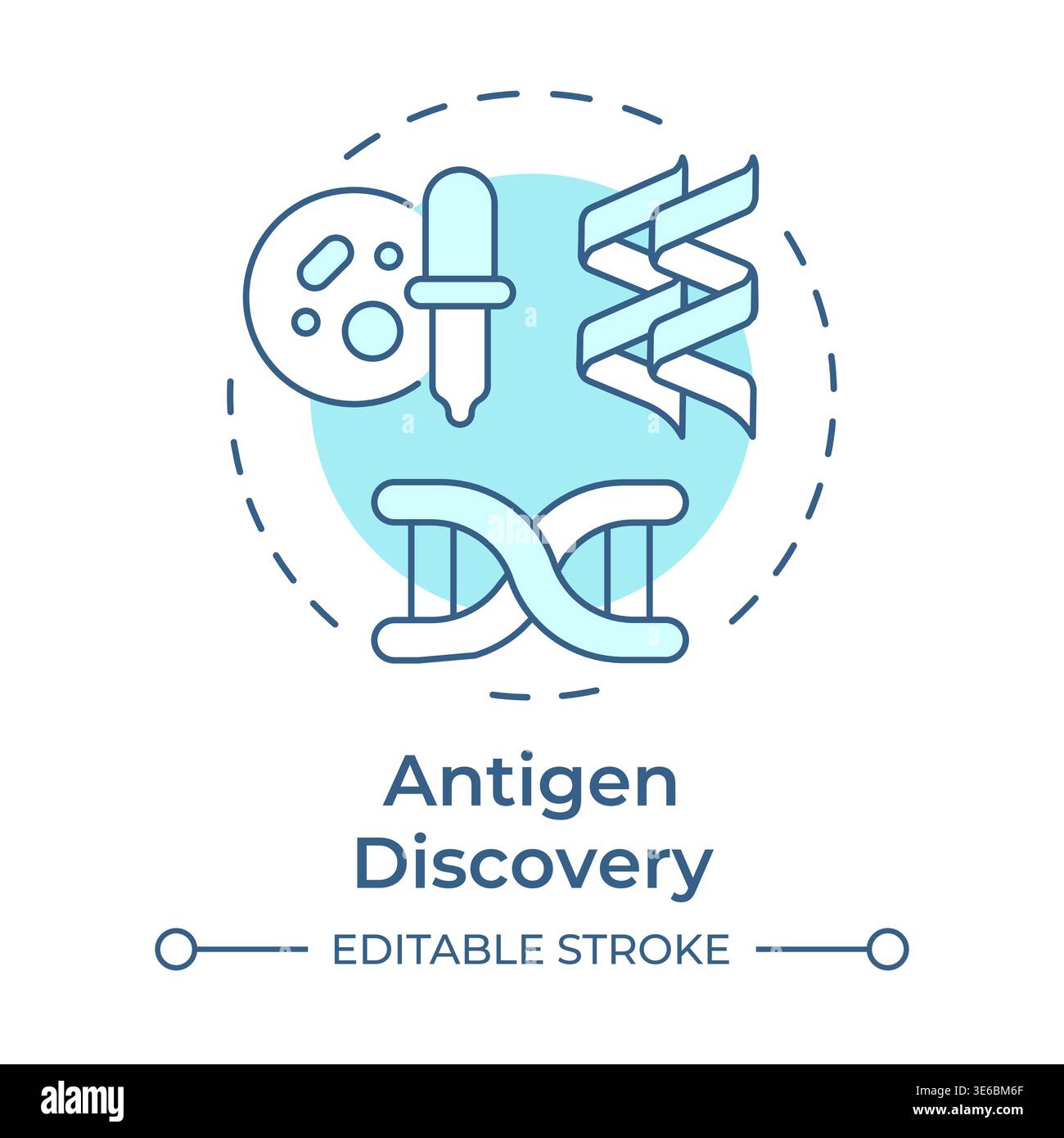 Antigen discovery soft blue concept icon Stock Vector