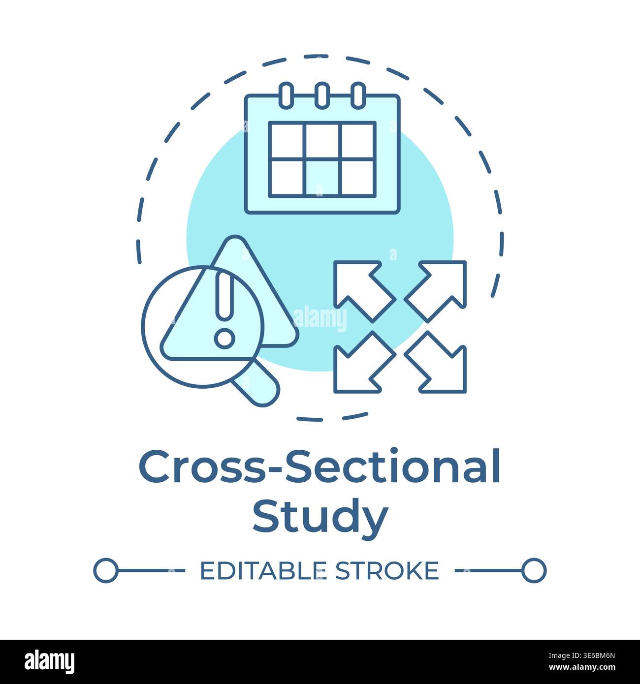 Cross sectional study soft blue concept icon Stock Vector