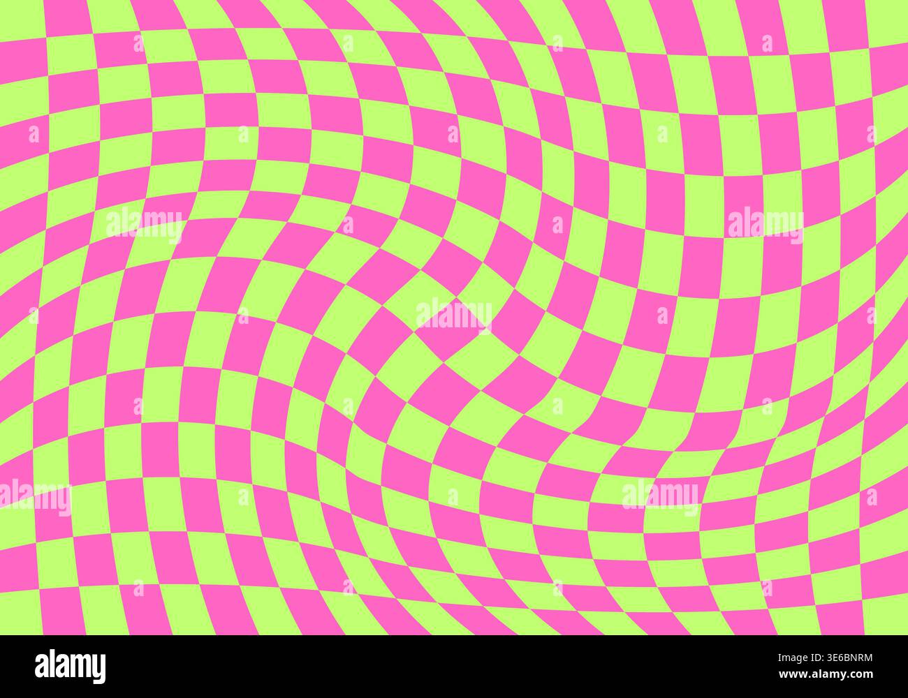 Wavy checkerboard background. Twisted psychedelic pattern Stock Vector
