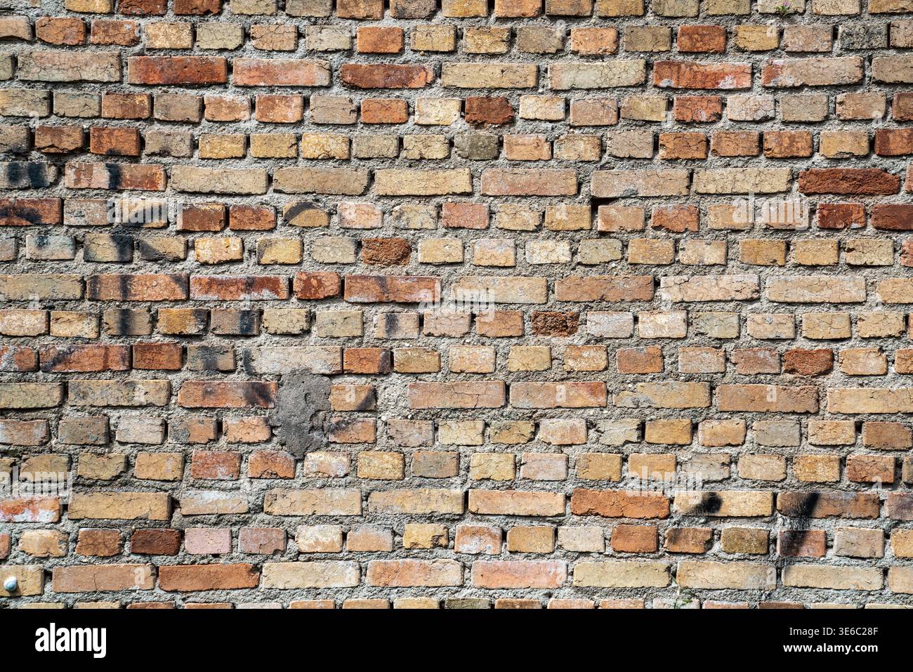 Old Weathered Brick Wall Texture Background with Rustic Pattern. High quality photo Stock Photo