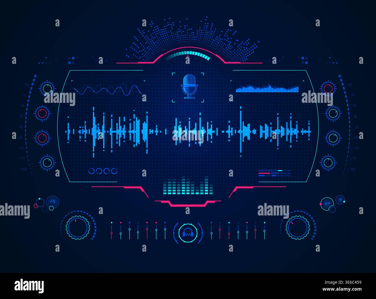 sound mixer interface presented in technology style Stock Vector