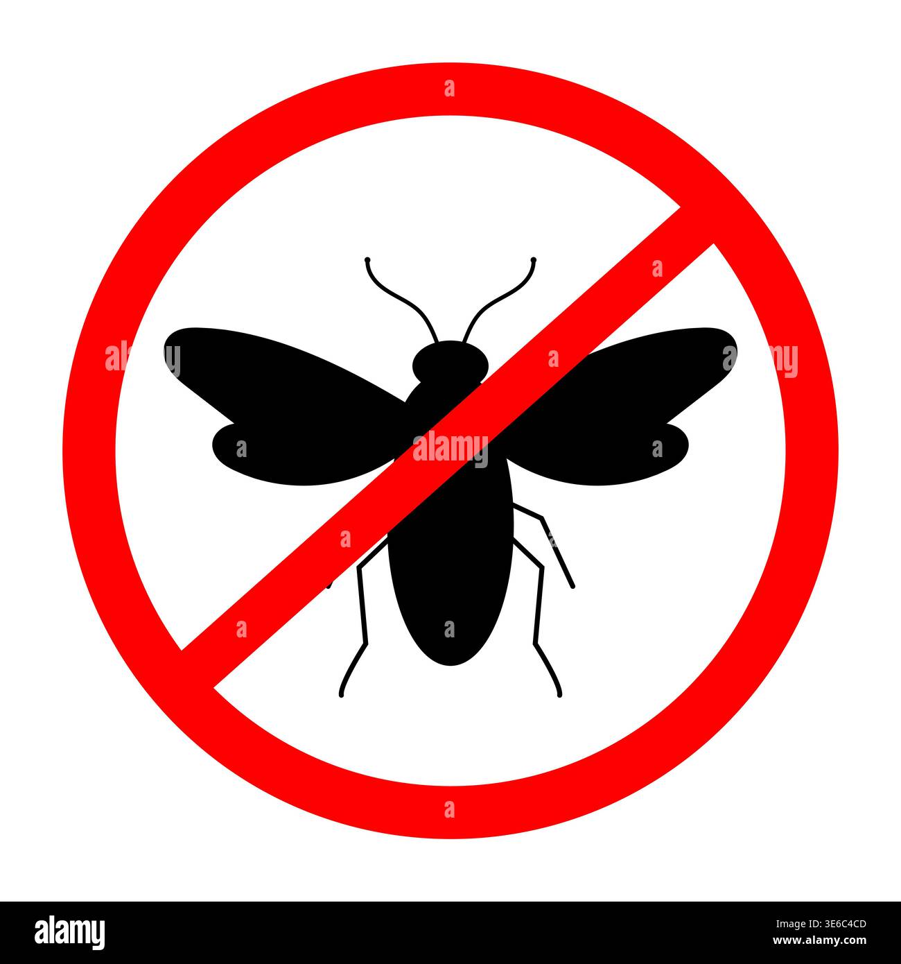 Sign shows prohibition of flies in a public area, conveying a clear ...