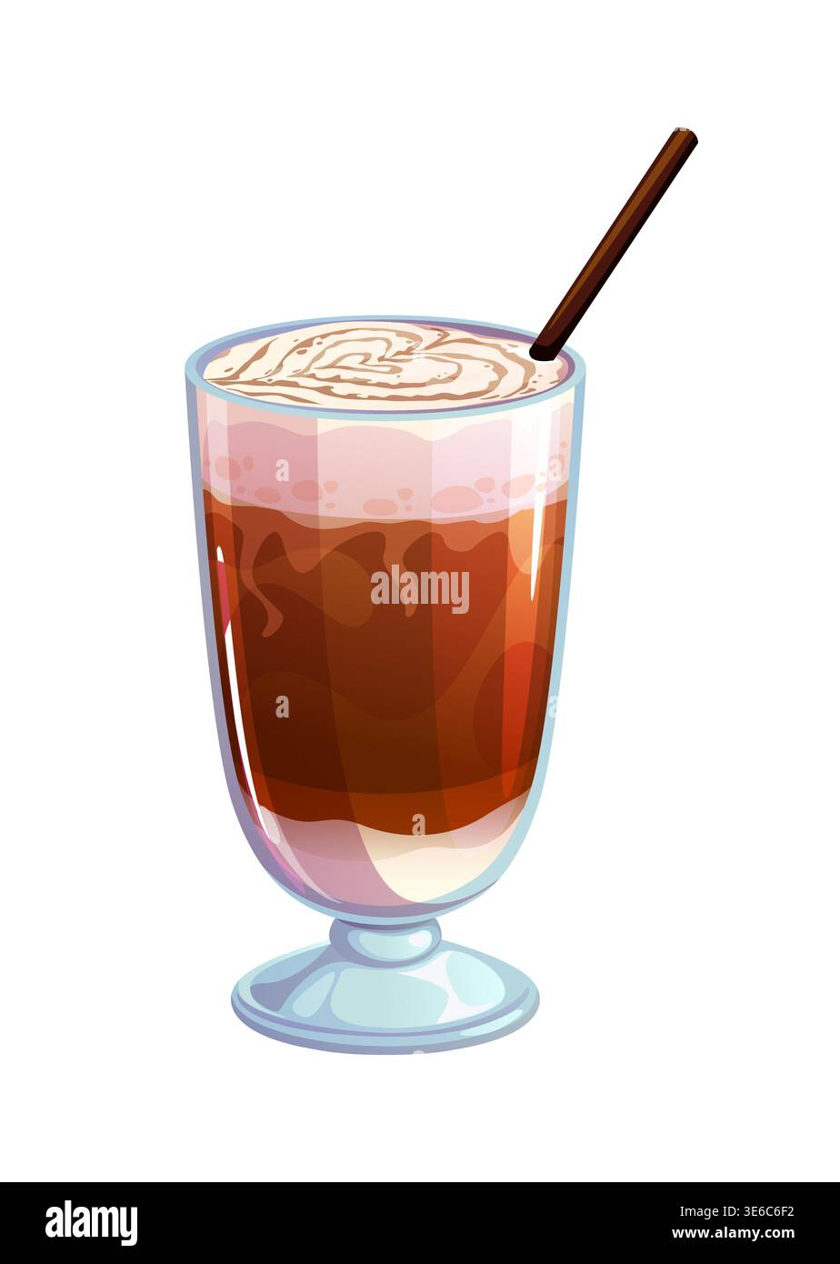 Coffee and dessert drink, chocolate milkshake Stock Vector