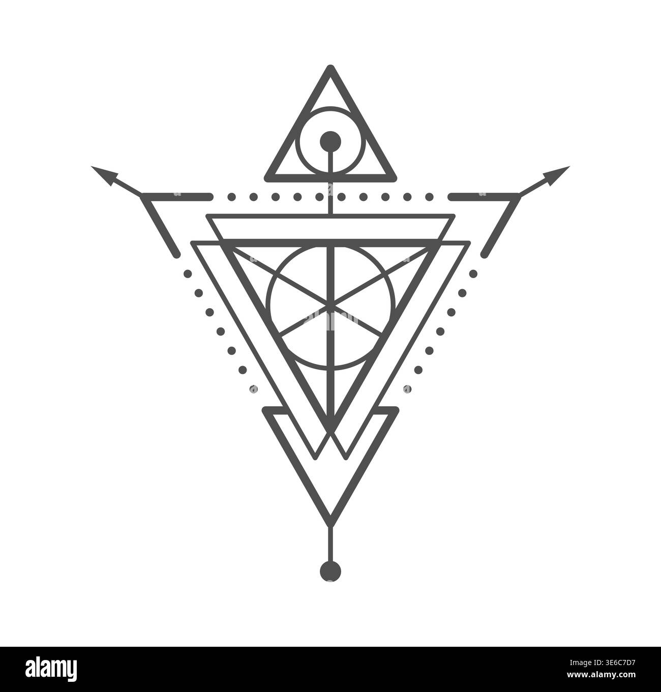 Sacred geometry tattoo and esoteric symbol Stock Vector