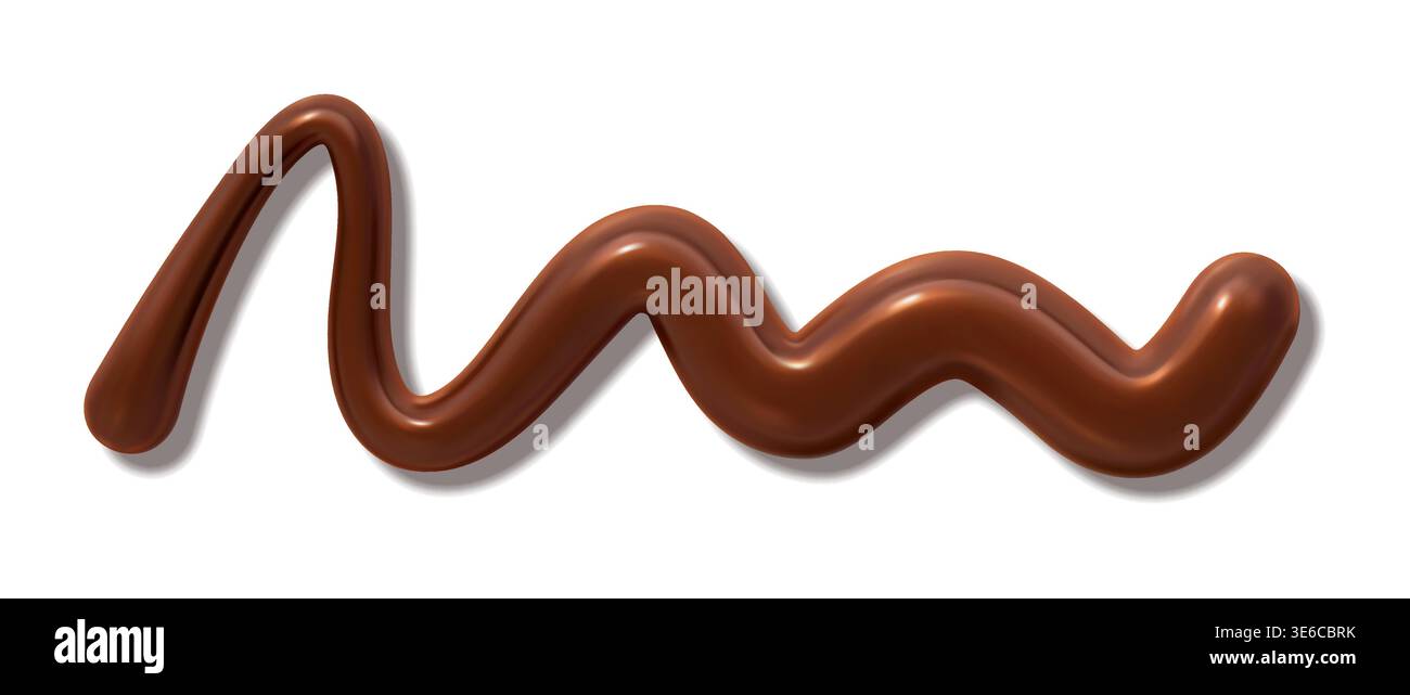 Rich chocolate drizzle, smooth sauce swirl effect Stock Vector