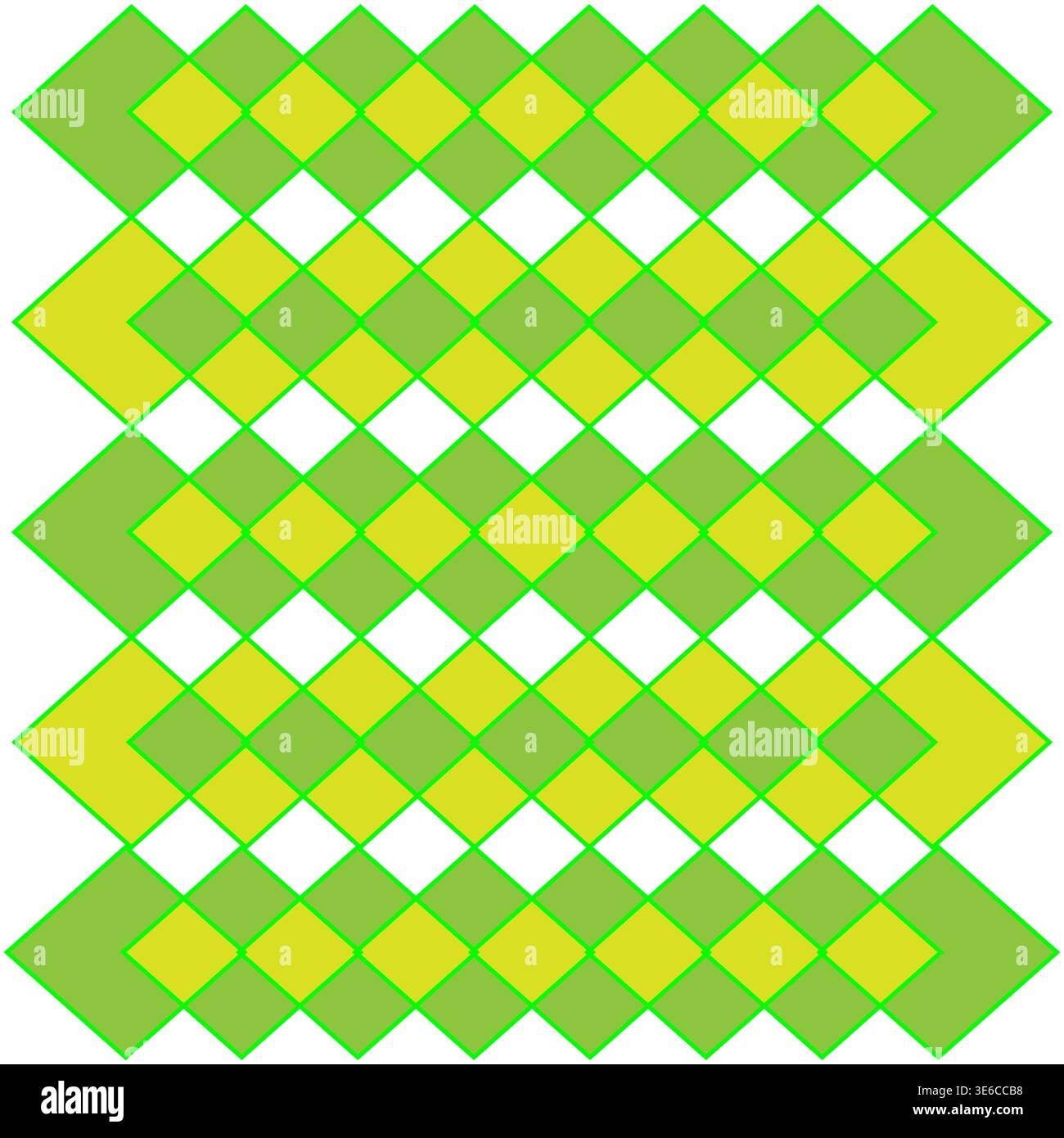 Rhombus tile pattern. Geometric abstract Vector. Interlacing square background. Lime green shapes. Stock Vector
