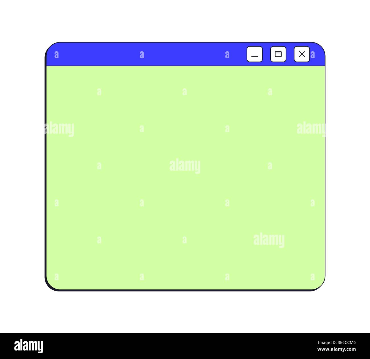 Empty application neo brutalism pop-up UI window Stock Vector