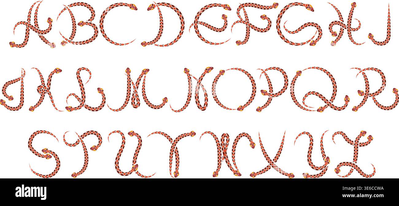 Snake shaped letters Stock Vector