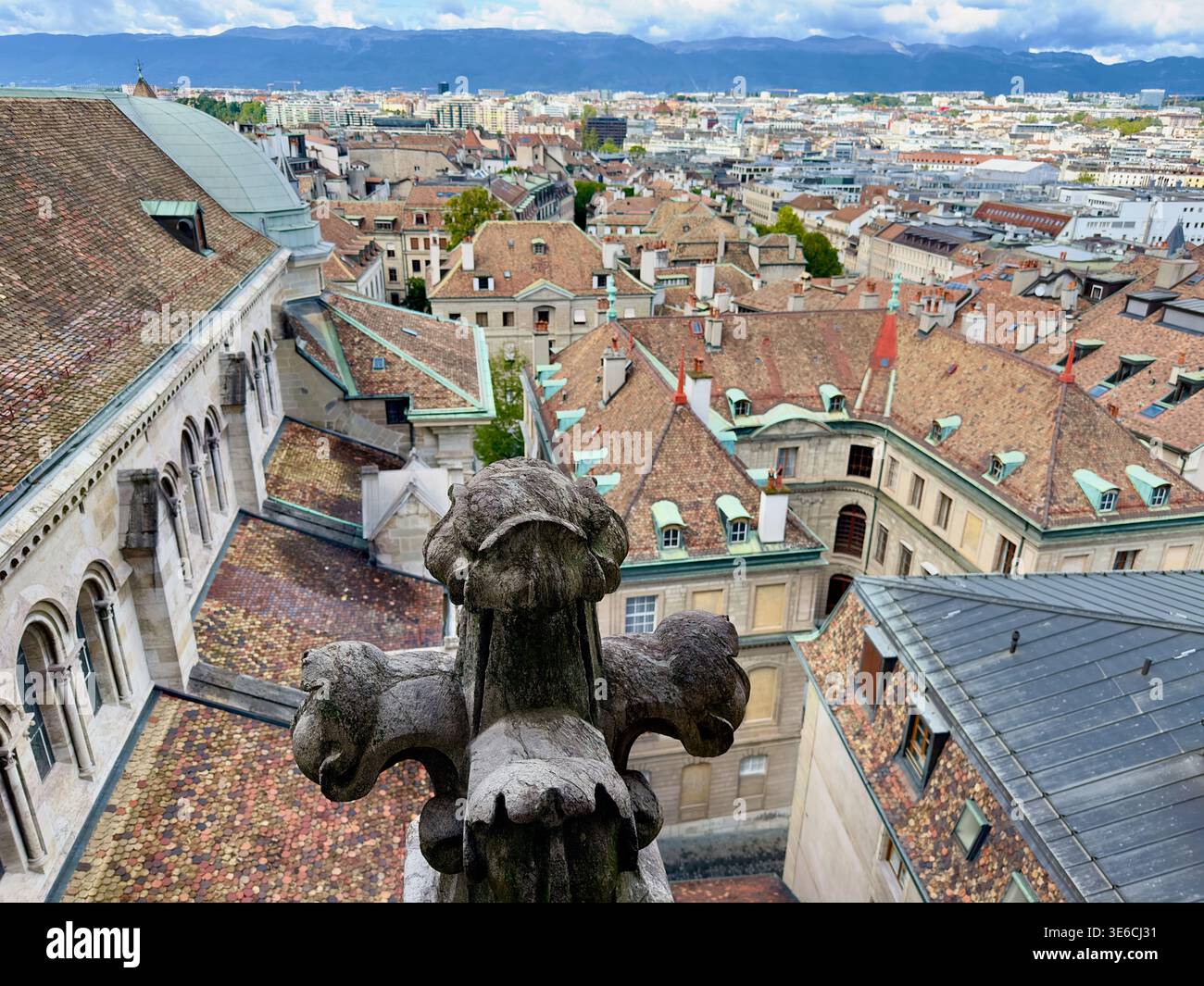 View over the rooftops of Geneva, Switzerland Stock Photo
