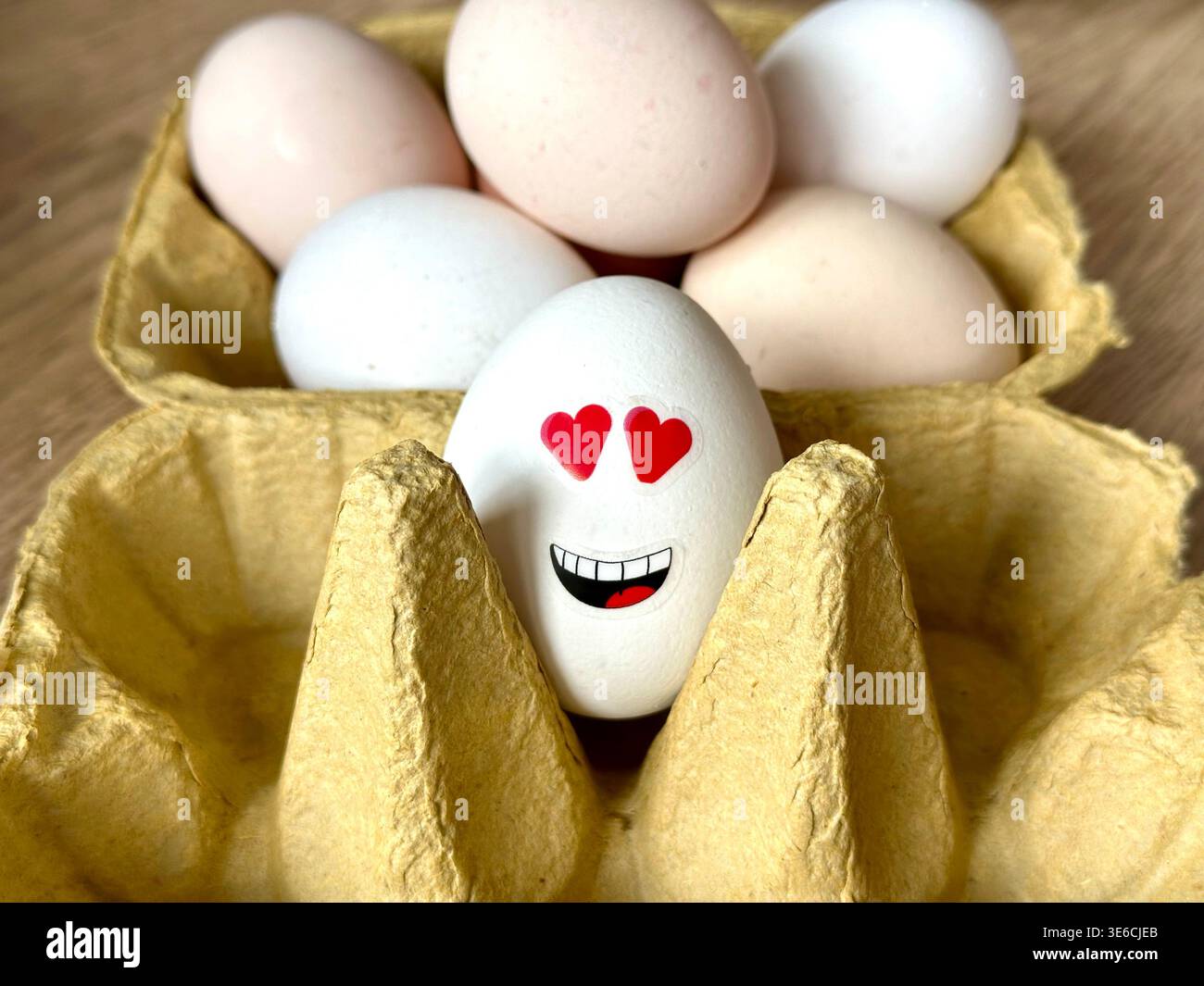 Eggs with faces Stock Photo