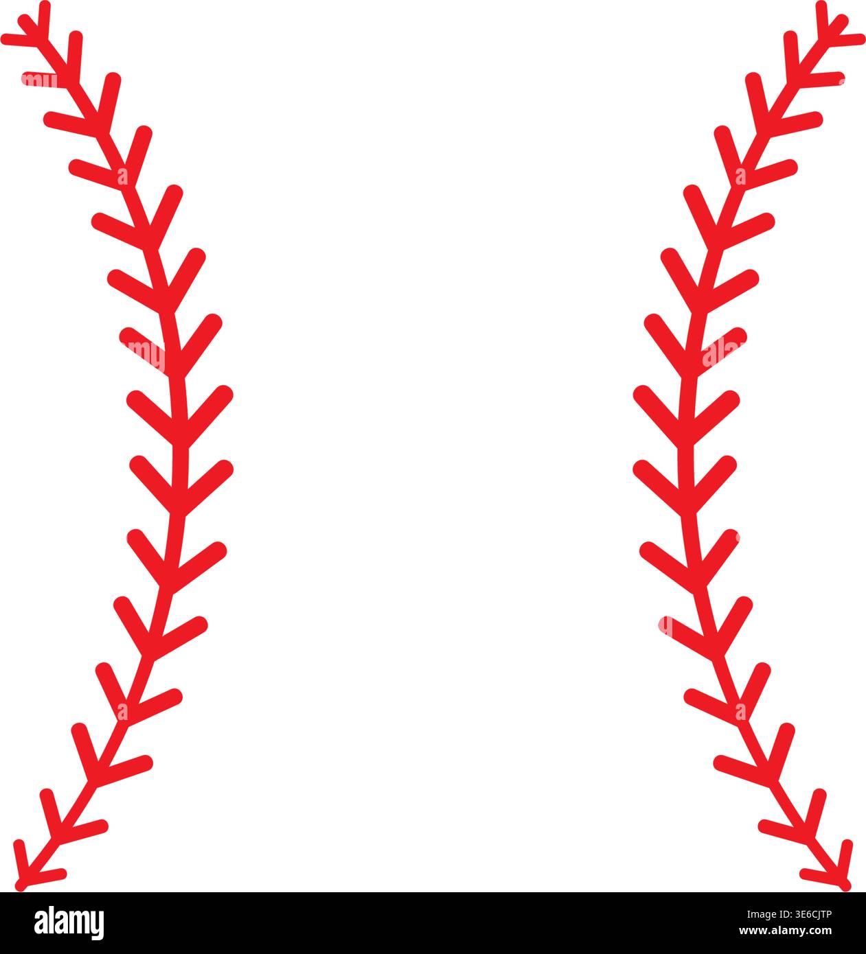 Red baseball laces stitches icon Stock Vector