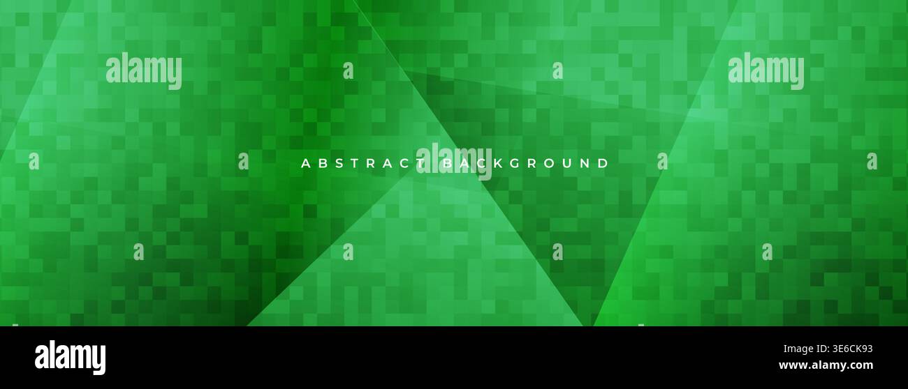 Bright green geometric pixel abstract background. Translucent squares with subtle gradient texture. Pixelated clean modern composition for corporate Stock Vector