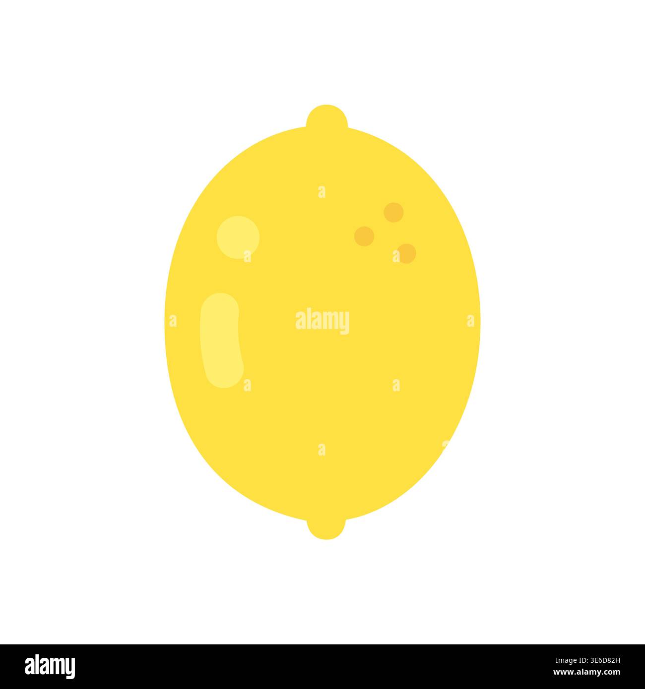 Cute flat design yellow lemon citrus fruit vector illustration Stock Vector