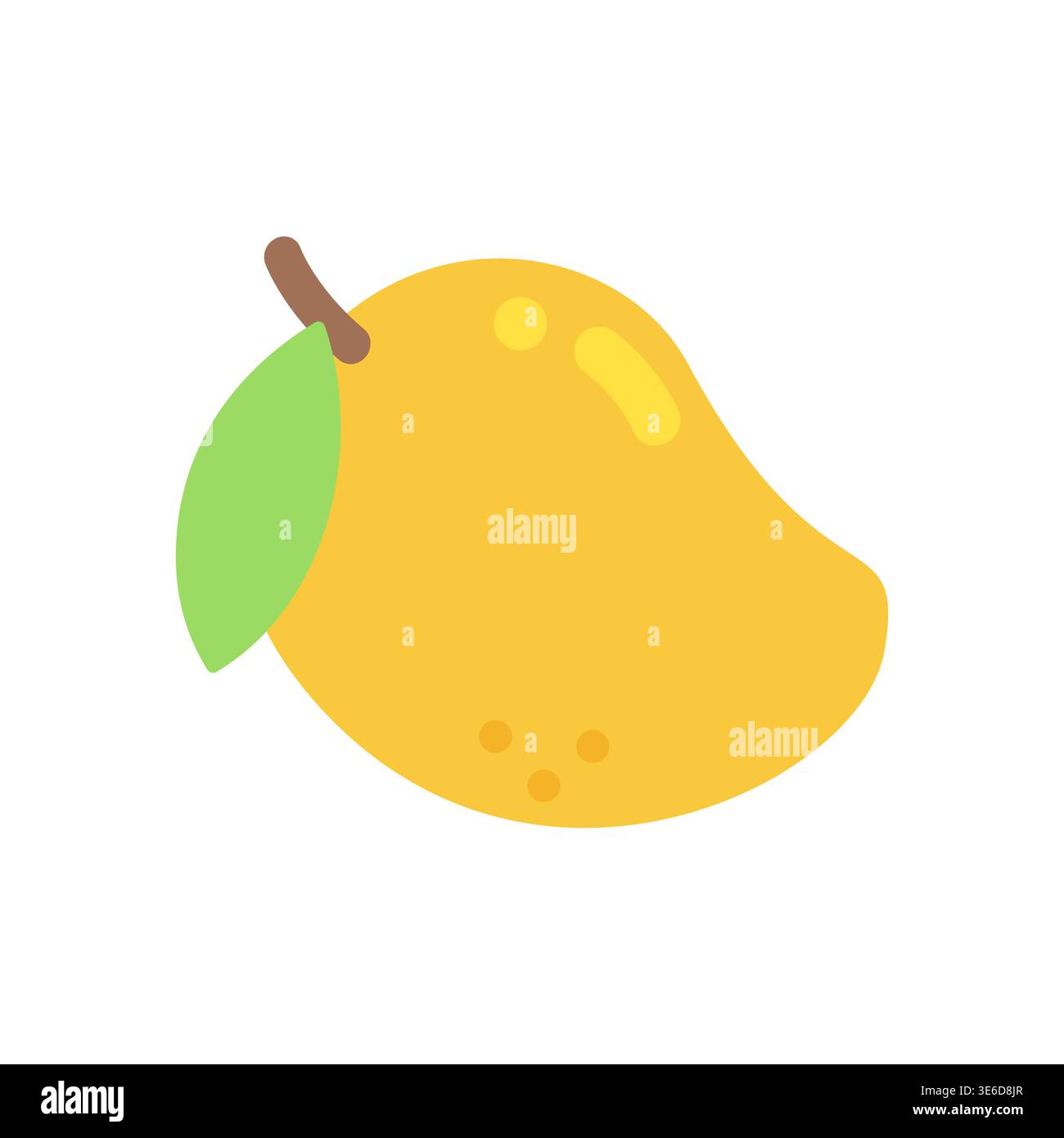 Cute flat design yellow mango fruit vector illustration Stock Vector