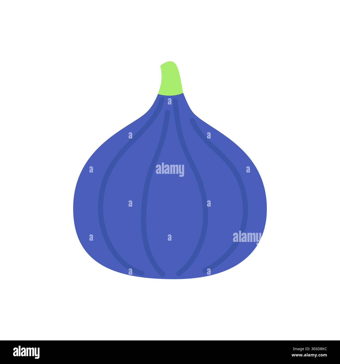 Cute flat design blue purple fig fruit vector illustration Stock Vector