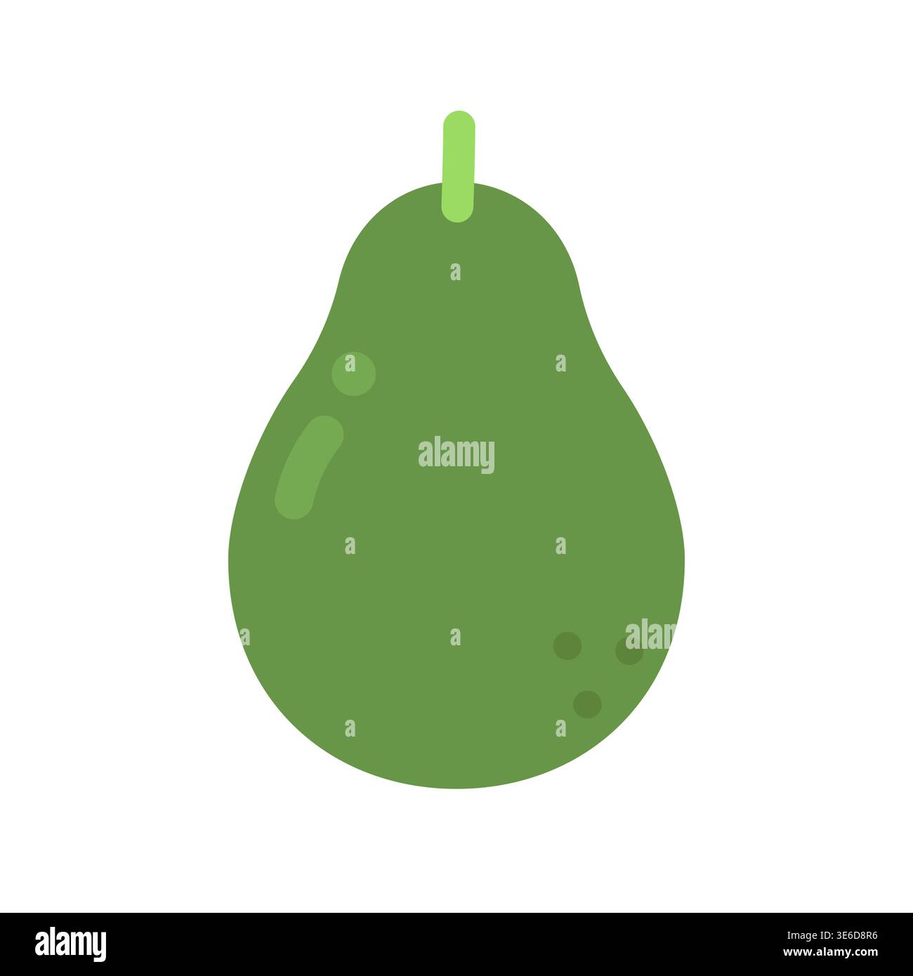 Cute flat design green avocado fruit vector illustration Stock Vector