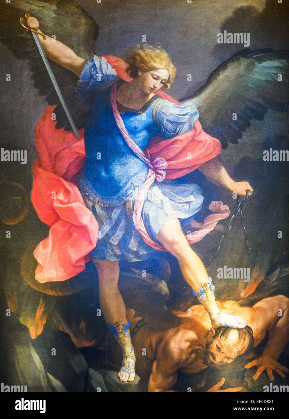 Saint Michael Archangel 1635-1636 (Oil on silk) by Guido Reni (1575 ...