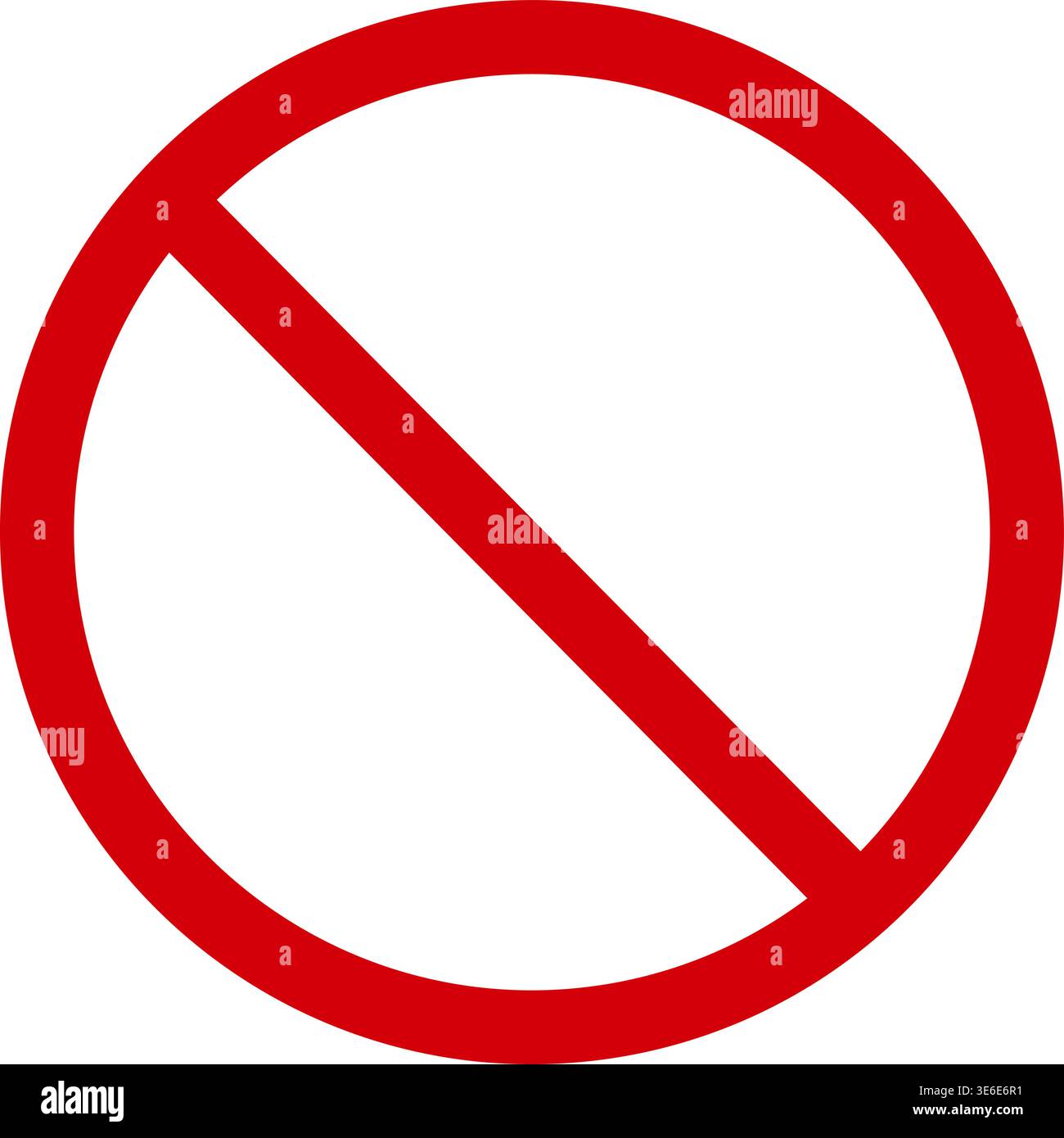 Forbidding sign. Round red empty prohibition sign. Red circle with a ...