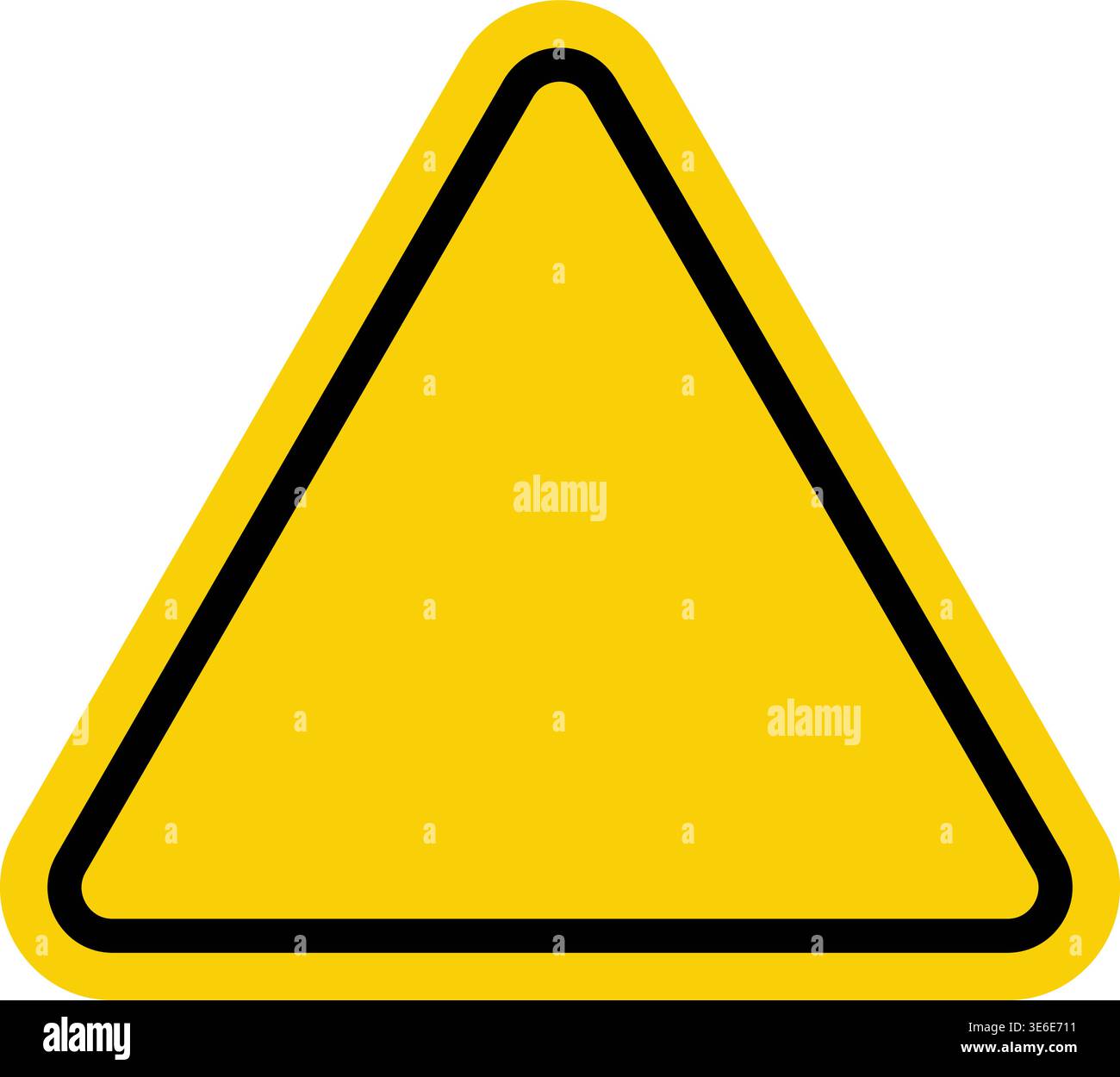 Warning sign yellow triangle with empty space inside. Attention. Danger ...