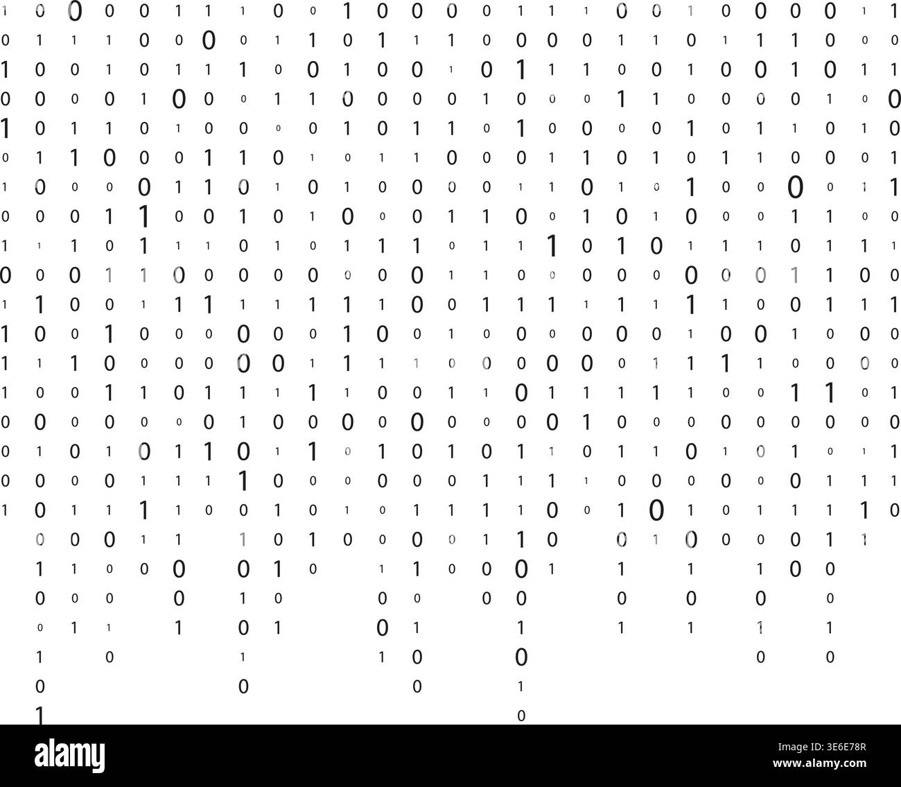 Binary code. Matrix. Stream of binary code. Numbers on the screen. One ...